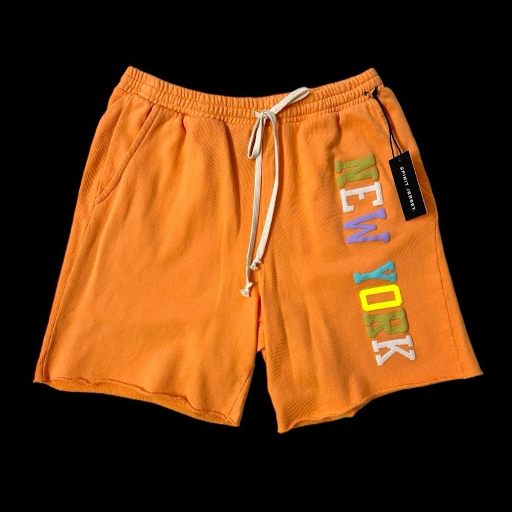 NWT SPIRIT JERSEY Shorts New York Orange Pastel NEW Streetwear So Good Unisex